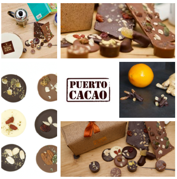 photo chocolats et logo Puerto Cacao